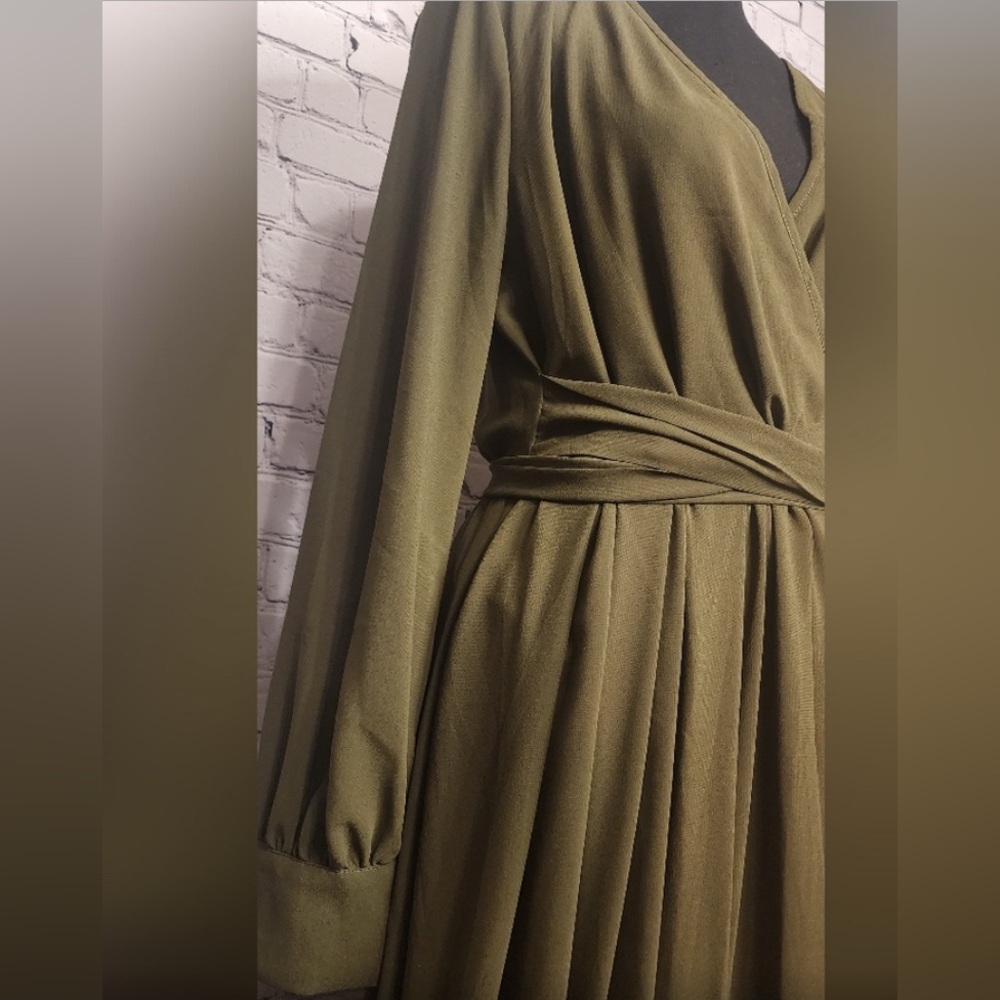 SOLD - Baltic Born Olive Long Sleeve Dress - Picture 2 of 11